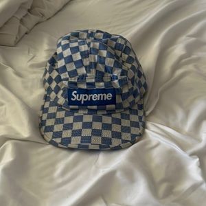 supreme checkerboard camp cap